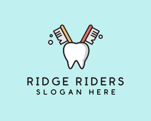 Dental Tooth Toothbrush  logo design