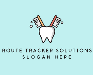 Dental Tooth Toothbrush  logo design