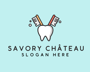 Dental Tooth Toothbrush  logo design