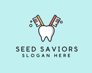 Dental Tooth Toothbrush  logo design