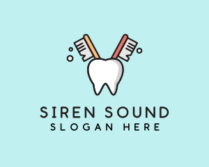 Dental Tooth Toothbrush  logo design