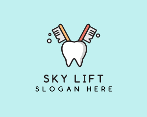 Dental Tooth Toothbrush  logo design