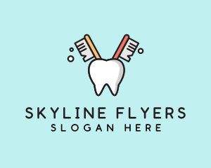 Dental Tooth Toothbrush  logo design