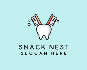 Dental Tooth Toothbrush  logo design