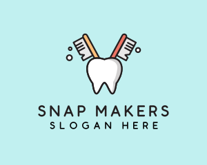 Dental Tooth Toothbrush  logo design