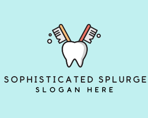 Dental Tooth Toothbrush  logo design