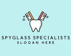 Dental Tooth Toothbrush  logo design