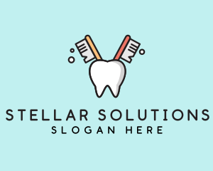 Dental Tooth Toothbrush  logo design