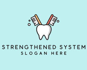 Dental Tooth Toothbrush  logo design