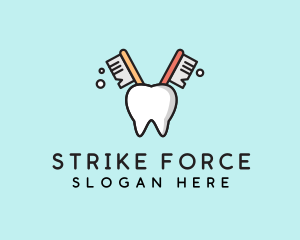 Dental Tooth Toothbrush  logo design