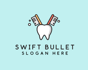 Dental Tooth Toothbrush  logo design