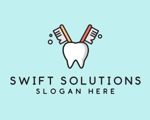 Dental Tooth Toothbrush  logo design