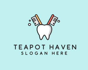 Dental Tooth Toothbrush  logo design