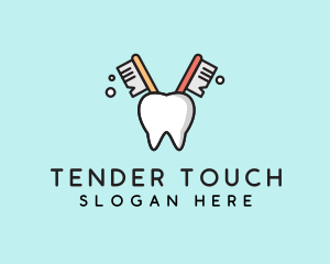 Dental Tooth Toothbrush  logo design