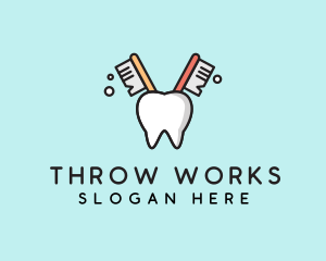 Dental Tooth Toothbrush  logo design