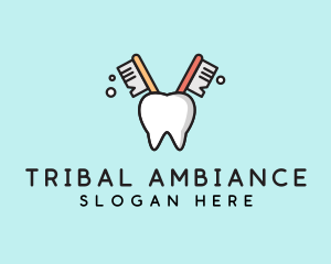 Dental Tooth Toothbrush  logo design