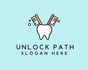 Dental Tooth Toothbrush  logo design