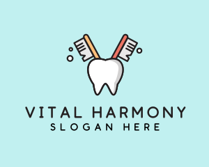 Dental Tooth Toothbrush  logo design