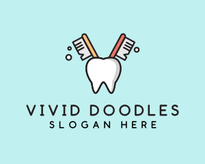 Dental Tooth Toothbrush  logo design