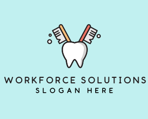 Dental Tooth Toothbrush  logo design