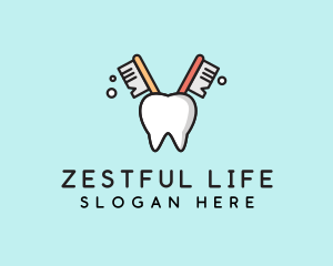 Dental Tooth Toothbrush  logo design