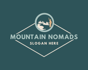 Hiker Mountain Signage logo design