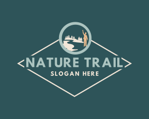 Hiker Mountain Signage logo design