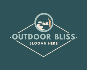 Hiker Mountain Signage logo design