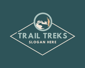 Hiker Mountain Signage logo design