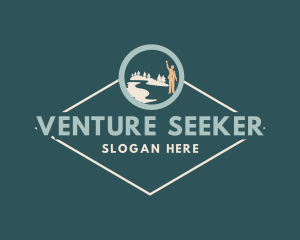 Hiker Mountain Signage logo design