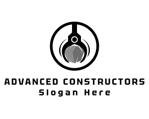 Heavy Duty Construction Grapple Excavator logo design