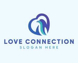 Heart Bird Love logo design