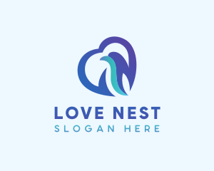 Heart Bird Love logo design