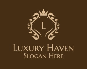 Luxury Crown Wreath logo design