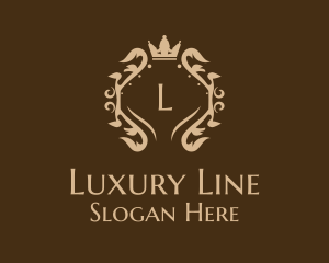 Luxury Crown Wreath logo design