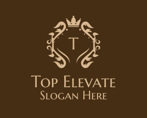 Luxury Crown Wreath logo design