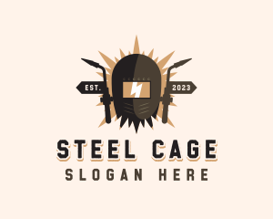 Welding Torch Helmet logo design