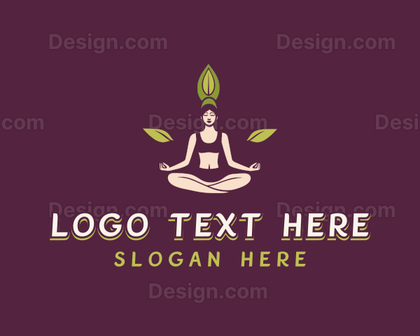 Woman Yoga Meditation Logo