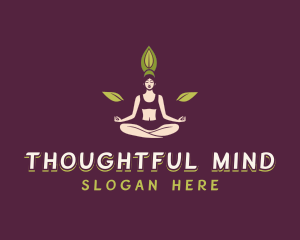 Woman Yoga Meditation logo design