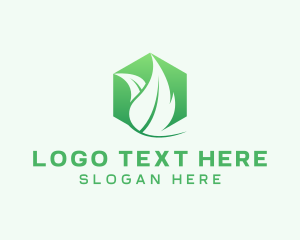 Hexagon Leaf Plant Herb logo