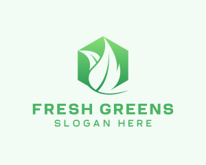 Hexagon Leaf Plant Herb logo