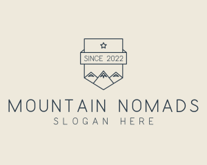 Mountain Camping Badge logo design