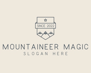 Mountain Camping Badge logo design