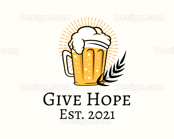 Beer Glass Cartoon Logo