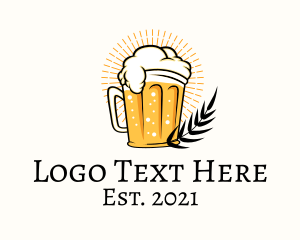 Beer Glass Cartoon  logo