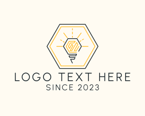 Hexagon Sunburst Bulb logo