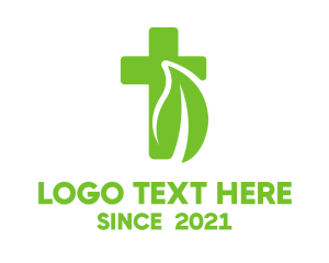 Organic Leaf Cross logo