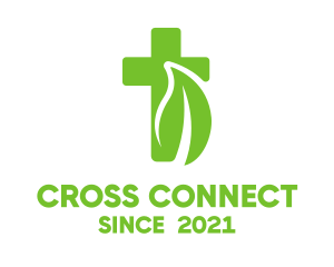 Organic Leaf Cross logo