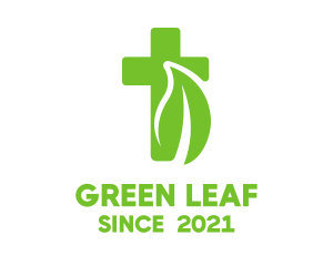 Organic Leaf Cross logo