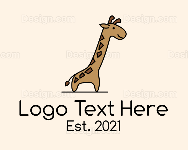 Giraffe Safari Cartoon Logo